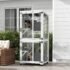 Catface Catio Outdoor, Elevated Design, with Wheels, Resting Box, Water-Resistant, Multi Platforms, White & Grey